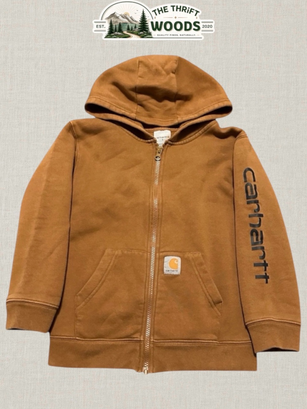 Carhartt Kids Brown Zip-Up Hoodie